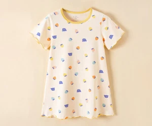Little Girls' Summer Nightgown Baby Slim Fit Sleepwear Comft Cotton Casual Dress - Picture 1 of 27