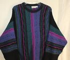 St.Croix Knits Sz L USA Funky Art-to-Wear Abstract Expressionist Wool Sweater