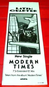 Latin Quarter Modern Times Vintage ORIGINAL 1986 Press/Magazine ADVERT 12"x 4.5 - Imagen 1 de 3