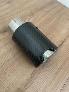 Carbon Fibre Chrome Exhaust Tips Pipes M End Kit In 63mm Outlet 93mm - Picture 1 of 3