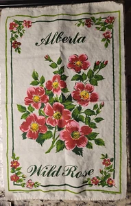 Sigal Windsor Canada Tea Towel - Alberta Wild Rose - Irish Linen - Picture 1 of 1