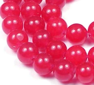 "Cuentas redondas de jade rojo de 8 mm 15,5" - Imagen 1 de 2