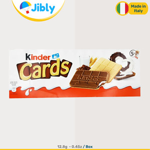 Italian Ferrero Kinder Cards | 5 Cards Per Box | 12.5g Card | Delicious Snacks