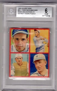 Gigantes de béisbol Goudey 1935 4 en 1 Terry Schumaker Mancuso Jackson BGS grado 6 - Imagen 1 de 4