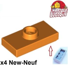 LEGO 4x Flat Modified 1x2 1 Stud Groove Centre Middle Tenon Orange 15573 New