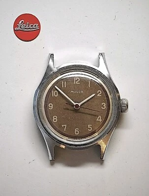 Vintage MULCO Swiss Boys Original 3-Tone Dial Ticking Manual Military Watch 31mm - Image 1 of 4
