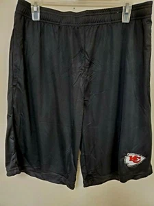 0724-1 PANSAS CITY CHIEFS PANTALONES CORTOS DE POLIÉSTER NEGROS PARA HOMBRE Nuevos - Imagen 1 de 2