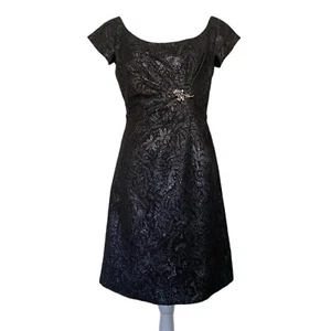 Rebecca Taylor Cocktailkleid Metallic Brokat - Paisley Blumen Metallic Größe 8 - Bild 1 von 7
