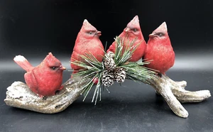Raz Imports Cardinals on a Pine-tree Branch Christmas Tabletop Decorative Accent - Picture 1 of 10