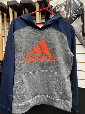 Adidas Hoodie Boys Size XL 18/20 Gray Blue Orange NWT - Image 1 of 3
