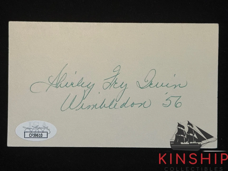Tarjeta índice firmada por Shirley Fry Irvin 3x5 certificado de autenticidad JSA tenis automático I256 Foto 1 de 1