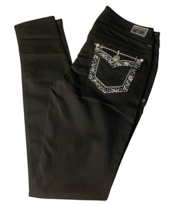 Pantalones de mezclilla negros Vanity Premium para mujer talla 28 x 32 ajustados nuevos con etiquetas - Imagen 1 de 3