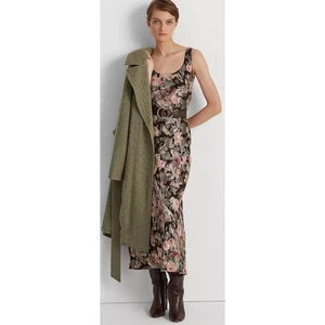 LAUREN RALPH LAUREN ärmelloses Kleid Blumenmuster Metallic Jacquard Größe 6 - Bild 1 von 4