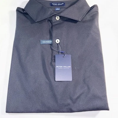 Polo de malla Peter Millar Soul Performance para hombre TALLA: L COLOR: negro ¡NUEVO! Foto 1 de 4