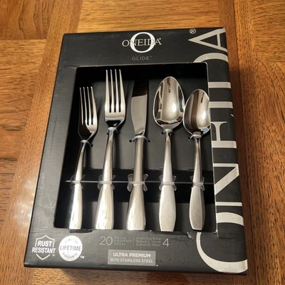 NIB Oneida Glide Stainless Steel Flatware 18/10 Service for 4 20 Pc Set New - Image 1 of 4
