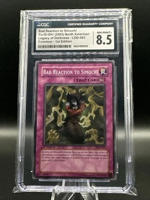 Bad Reaction to Simochi Yu-Gi-Oh! (2003) LOD-093 1st Ed. CGC 8.5 - Image 1 of 2