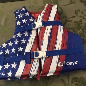 ONYX STARS & STRIPES YOUTH UNIVERSAL LIFE JACKET VEST 55 - 85 Pounds - Picture 1 of 3