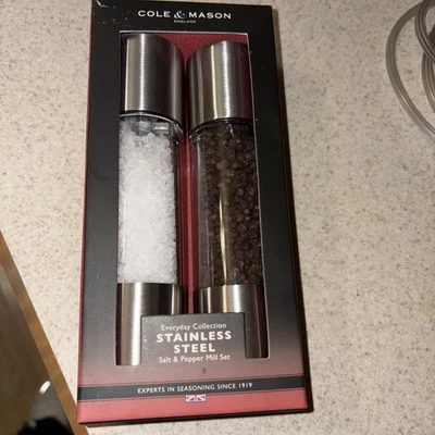Cole & Mason Everyday Salt & Pepper Mill Gift Set - Filled Salt & Pepper Grinder - Image 1 of 2