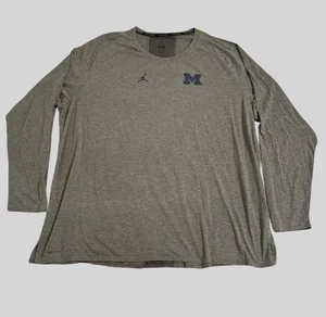 Michigan Wolverines Shirt Mens 4XL NCAA Basketball Dri Fit Long Sleeve Jordan - Picture 1 of 12