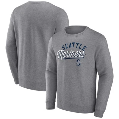 Men's Fanatics Heather Gray Seattle Mariners Simplicity Pullover Sweatshirt - Image 1 of 3