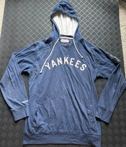 Sudadera con Capucha Mitchell & Ness de los New York Yankees Azul Talla L Usada en Excelente Condición - Imagen 1 de 7