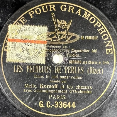 Korsoff & Beyle : La Traviata / Les pêcheurs..78 RPM 10" GRAMOPHONE G&T BERLINER - Photo 1/4
