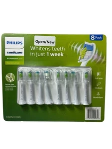 New Philips Sonicare Diamond Clean Replacement Brush Heads 8 pack - Picture 1 of 2