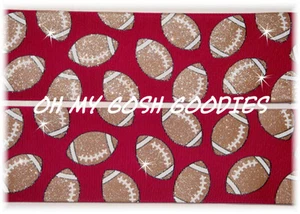 3" GLITTER FOOTBALL TEAM SPORT CHEER SPIRIT GROSGRAIN RIBBON 4 BOW MAROON - Picture 1 of 1