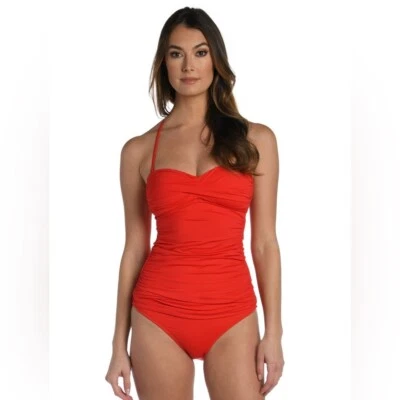 La Blanca Island Goddess Bandeau Twist Front One Piece Bathing Suit - Image 1 of 4