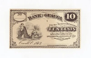 1863 10c C.A.B. Pratt (Bank of Geauga) - Orwell, OHIO Merchant Scrip UNC - Picture 1 of 2