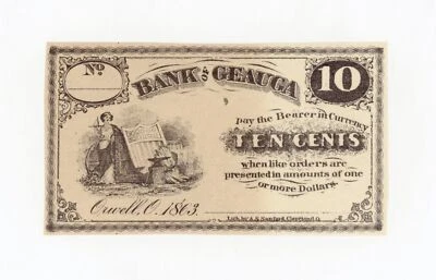 1863 10c C.A.B. Pratt (Bank of Geauga) - Orwell, OHIO Merchant Scrip UNC - Image 1 of 2