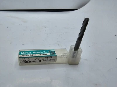 Metal Removal M33432 Carbide End Mill 1-1/64 x 3/16 x 5/8 x 2, 4F - Image 1 of 4
