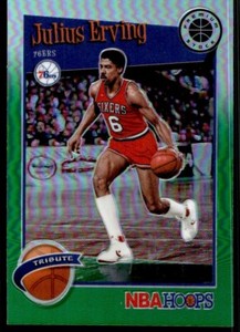 2019-20 Hoops Premium Stock Green Julius Erving G25 Philadelphia 76ers #293