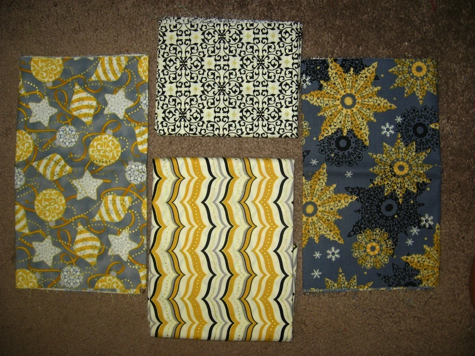 Studio 8 Yellow Black Gray Gold Metallic Christmas Ornament Snowflake Scroll Lot - Image 1 of 1