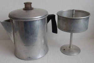 Mirro Camping Percolator Coffee Pot 7 Cup Aluminum vintage-MISSING BASKET LID - Picture 1 of 6