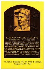 Yellow Gold Hall of Fame Postcard - Roberto Clemente