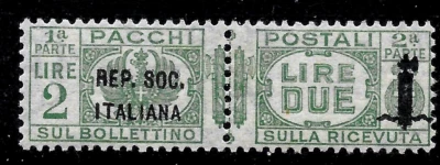 1944 ITALY  Italian Social Republic #Q8 / 2L. /  Parcel Post MNH** OG  RARE VF - Image 1 of 2