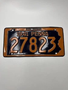 Vintage Pennsylvania License Plate 1941 PENNA #27823 Exp 3/31/42 - Picture 1 of 8