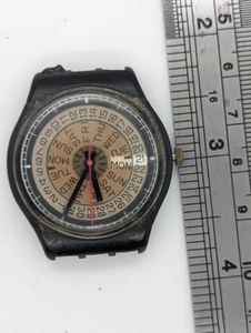 SWATCH 1988 Gent GB 713 Ticker Tap Day/Date Armbanduhr - Bild 1 von 3