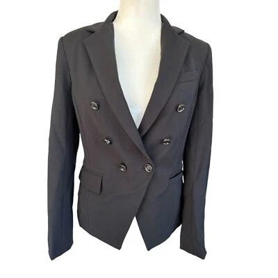 Chaqueta Blazer Bailey/44 Talla 0 Negra Doble Pecho Manga Larga Recortada Nueva Sin Etiquetas Foto 1 de 4