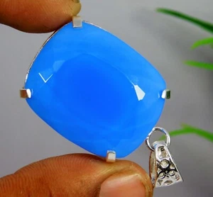 92 Ct Natural Welo Opal 925 Solid Silver AAA+ Cushion Cut Gems Pendant - Picture 1 of 6