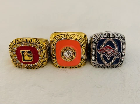 3 PCS Denver Broncos AFC Championship Ring Set, 🇺🇸 SHIP Cover