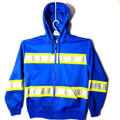 Kishigo Mens XL Enhanced Visibility Heavy weight Zip Up Hoodie Jacket Blue B312 - Image 1 of 4