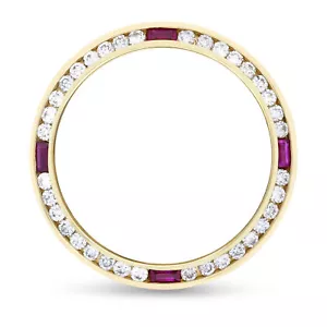 Lunetta diamantata da donna 1CT 18KY per Rolex Date, Datejust, President con rubini - Foto 1 di 5