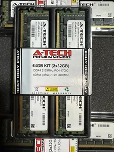 A-Tech 64GB kit 2x32GB 4DRx4(4RX4) PC4-17000 DDR4 2133MHz LRDIMM RAM - Picture 1 of 4