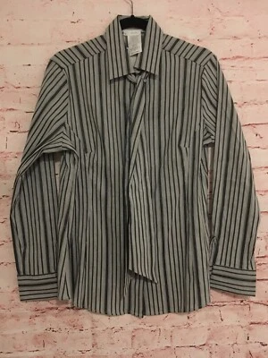 Naracamicie 领领带纽扣前条纹衬衫尺寸 IC LS 弹性 H6 — 第 1/4 张图片