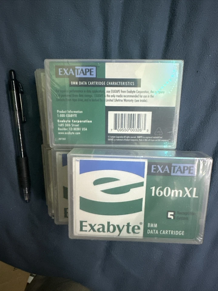 Cartucho de cinta de datos Exabyte 307265 8 mm D8 160 m XL escaneo helicoidal 7/14 GB - Caja de 7 Foto 1 de 1