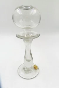 WONDERFUL ANTIQUE 18TH C FRENCH PROVENCAL LACEMAKER'S BLOWN GLASS OIL LAMP - Picture 1 of 7