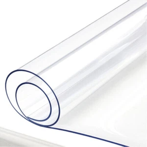 1mm Clear Tablecloth PVC Table Cover Protector Wipe Clean Waterproof Rectangle - Picture 1 of 9