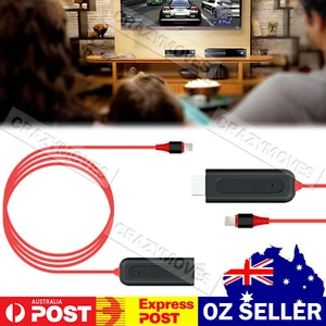 For iPhone to HDMI Digital TV Adapter Cable For iPhone 13 12 11 Pro XS iPad VIC - Picture 1 of 13